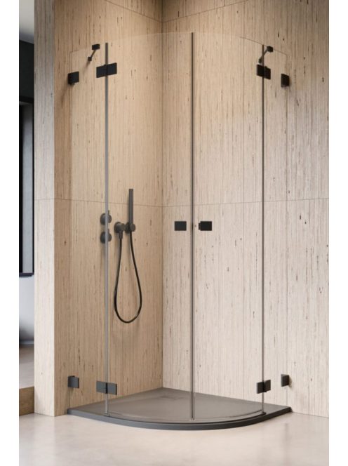 Radaway Essenza Pro Black PDD íves fekete zuhanykabin 90x90 átlátszó