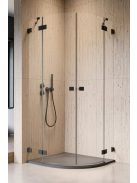 Radaway Essenza Pro Black PDD íves fekete zuhanykabin 100x80 átlátszó