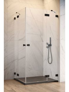   Radaway Essenza Pro Black KDD szögletes fekete zuhanykabin 90x90 átlátszó