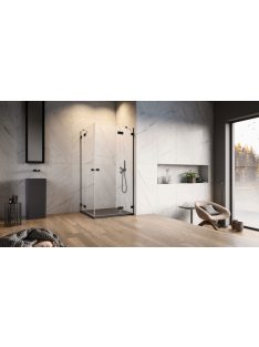   Radaway Essenza Pro Black KDD szögletes fekete zuhanykabin 100x100 átlátszó