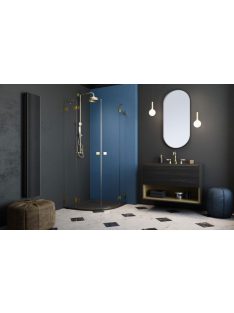   Radaway Essenza Pro Gold PDD íves arany zuhanykabin 80x90 átlátszó