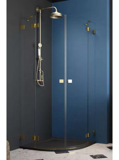 Radaway Essenza Pro Gold PDD íves arany zuhanykabin 80x90 átlátszó