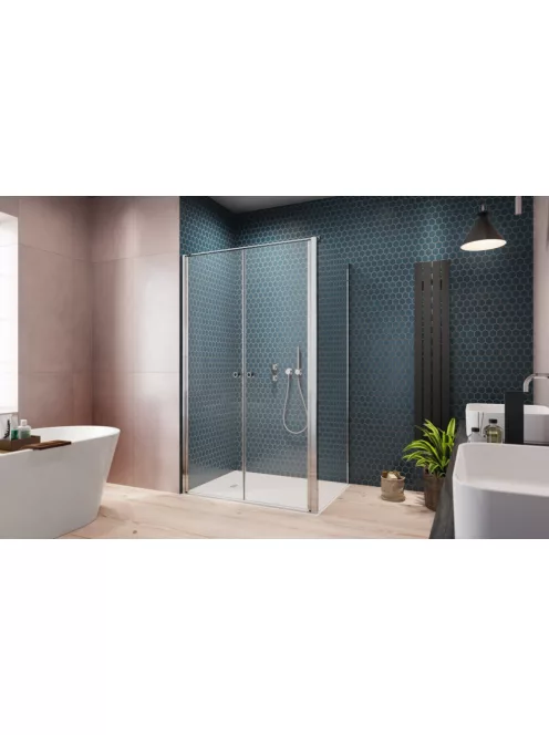 Radaway Eos DWD+S II szögletes zuhanykabin 80x80 átlátszó