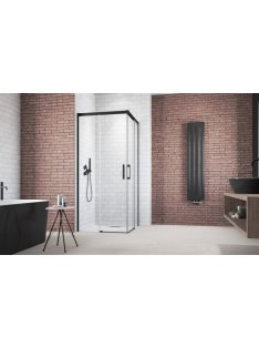   Radaway Idea Black KDD szögletes fekete zuhanykabin 90x90 átlátszó
