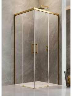   Radaway Idea Gold KDD szögletes arany zuhanykabin 80x90 átlátszó