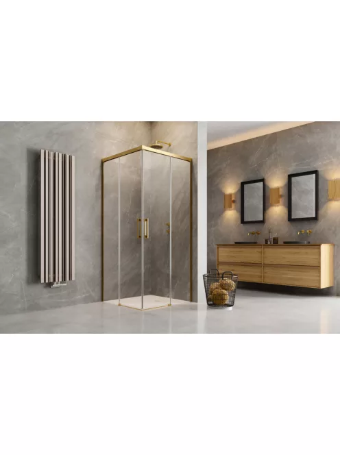 Radaway Idea Gold KDD szögletes arany zuhanykabin 110x120 átlátszó