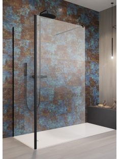   Radaway Modo New Black IV Walk-in fekete zuhanyfal 80x70 átlátszó