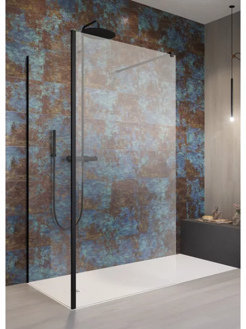 Radaway Modo New Black IV Walk-in fekete zuhanyfal 110x95 átlátszó
