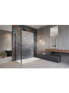   Radaway Modo New Black IV Walk-in fekete zuhanyfal 130x75 átlátszó
