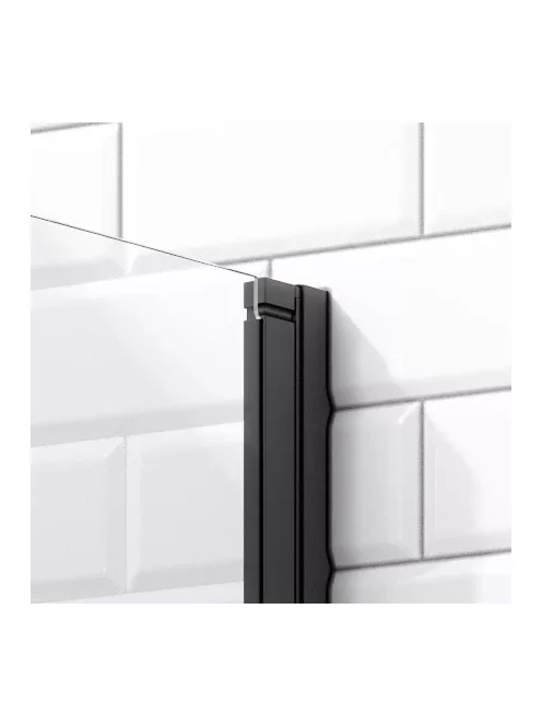 Radaway Nes Black KDJ I Factory szögletes fekete zuhanykabin 90x80 átlátszó balos