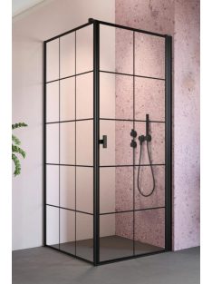   Radaway Nes Black KDJ I Factory szögletes fekete zuhanykabin 90x90 átlátszó jobbos
