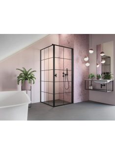   Radaway Nes Black KDJ I Factory szögletes fekete zuhanykabin 100x75 átlátszó balos