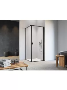   Radaway Nes Black KDJ I Frame szögletes fekete zuhanykabin 80x90 átlátszó jobbos