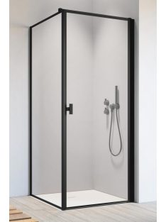   Radaway Nes Black KDJ I Frame szögletes fekete zuhanykabin 100x100 átlátszó balos
