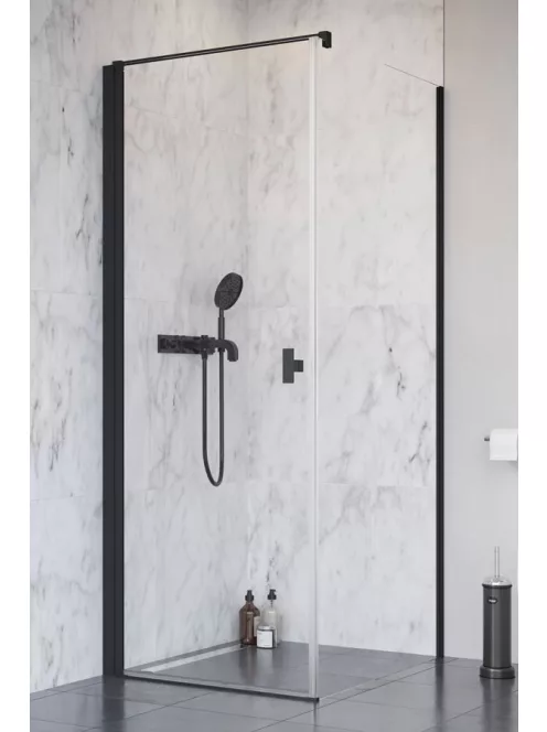 Radaway Nes Black KDJ I szögletes fekete zuhanykabin 90x100 átlátszó balos