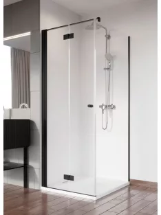   Radaway Nes Black KDJ-B szögletes fekete zuhanykabin 90x90 átlátszó balos