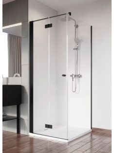   Radaway Nes Black KDJ-B szögletes fekete zuhanykabin 100x100 átlátszó jobbos