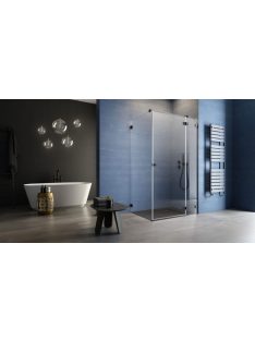   Radaway Essenza Pro Black KDJ szögletes fekete zuhanykabin 80x100 átlátszó jobbos