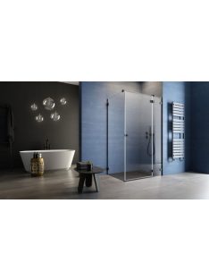  Radaway Essenza Pro Black KDJ szögletes fekete zuhanykabin 110x75 átlátszó jobbos