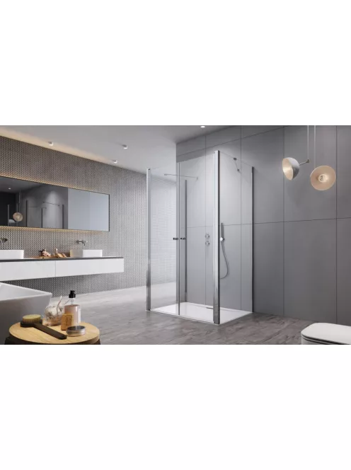 Radaway Eos DWD+2S II szögletes zuhanykabin 80x80 átlátszó