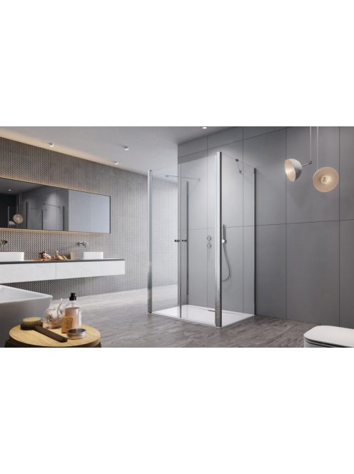 Radaway Eos DWD+2S II szögletes zuhanykabin 90x90 átlátszó