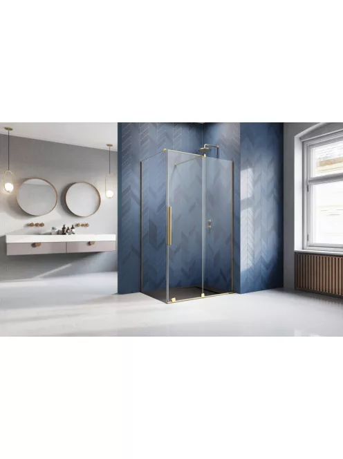 Radaway Furo Gold KDJ szögletes arany zuhanykabin 120x120 átlátszó balos