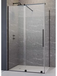   Radaway Furo Black KDJ szögletes fekete zuhanykabin 100x100 átlátszó balos