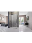 Radaway Furo Black KDJ szögletes fekete zuhanykabin 100x100 átlátszó balos