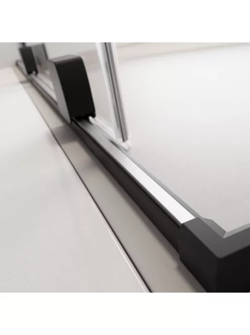 Radaway Furo Black KDJ szögletes fekete zuhanykabin 130x110 átlátszó jobbos