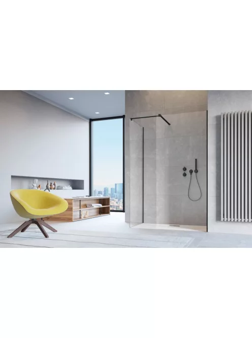 Radaway Modo New Black III Walk-in fekete zuhanyfal 90x140 átlátszó