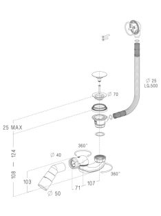 Radaway B602R zuhanytálca szifon