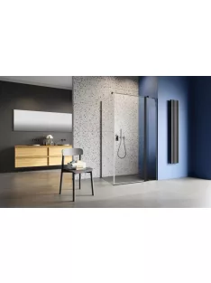   Radaway Nes Black KDJ II szögletes fekete zuhanykabin 90x75 átlátszó balos