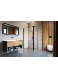   Radaway Nes Black KDS II szögletes fekete zuhanykabin 120x90 átlátszó balos