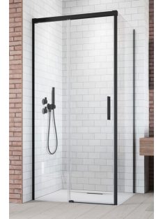   Radaway Idea Black KDJ szögletes fekete zuhanykabin 110x110 átlátszó balos