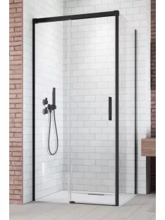   Radaway Idea Black KDJ szögletes fekete zuhanykabin 110x75 átlátszó jobbos
