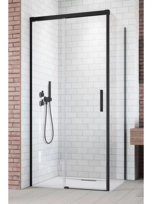 Radaway Idea Black KDJ szögletes fekete zuhanykabin 140x90 átlátszó jobbos