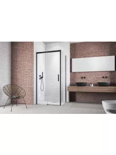   Radaway Idea Black KDJ szögletes fekete zuhanykabin 150x110 átlátszó jobbos