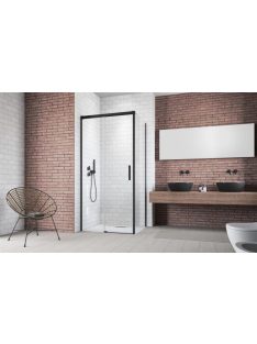   Radaway Idea Black KDJ szögletes fekete zuhanykabin 160x70 átlátszó jobbos