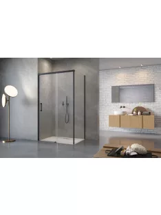   Radaway Idea Black KDS szögletes fekete zuhanykabin 100x70 átlátszó jobbos