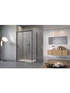   Radaway Idea Black KDS szögletes fekete zuhanykabin 130x110 átlátszó balos