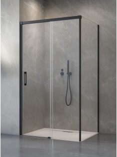   Radaway Idea Black KDS szögletes fekete zuhanykabin 130x80 átlátszó jobbos