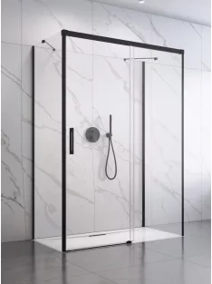   Radaway Idea Black KDJ+S szögletes fekete zuhanykabin 120x120 átlátszó jobbos