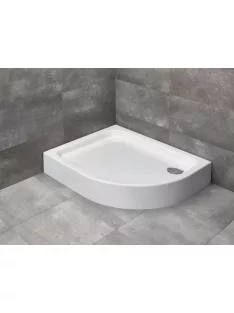   Radaway Laros E íves zuhanytálca 100x80 fehér balos, ajándék szifonnal