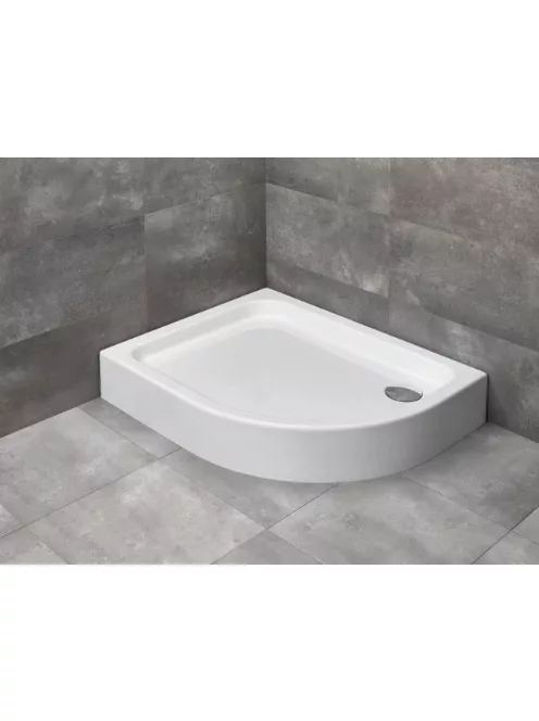 Radaway Laros E íves zuhanytálca 100x80 fehér balos, ajándék szifonnal