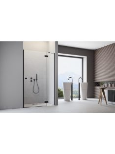   Radaway Essenza Black DWJ fekete zuhanyajtó 90 átlátszó balos