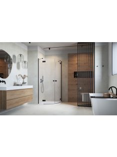   Radaway Essenza Black PDD íves fekete zuhanykabin 90x90 átlátszó