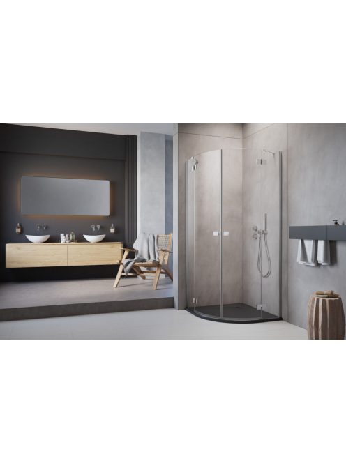 Radaway Essenza PDD íves zuhanykabin 80x90 átlátszó