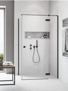  Radaway Essenza Black KDJ szögletes fekete zuhanykabin 80x100 átlátszó jobbos