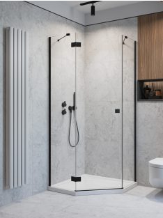   Radaway Essenza Black PTJ szögletes fekete zuhanykabin 100x80 átlátszó jobbos