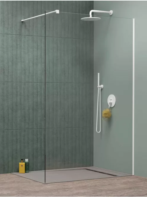 Radaway Modo New White II Walk-in fehér zuhanyfal 85 átlátszó